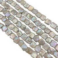 Genfødt ferskvandskulturperle Beads, Ferskvandsperle, Square, du kan DIY, hvid, 9-10mm, Solgt Per 38 cm Strand