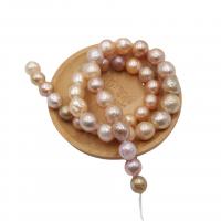 Perles nacres baroques de culture d'eau douce , perle d'eau douce cultivée, Rond, DIY, multicolore, 9-10mm, Vendu par 40 cm brin