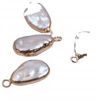 Freshwater Pearl Pendants with Brass Teardrop DIY white Sold By PC