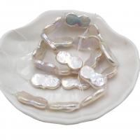 Genfødt ferskvandskulturperle Beads, Ferskvandsperle, Calabash, du kan DIY, hvid, 21x11mm, Solgt Per 38 cm Strand