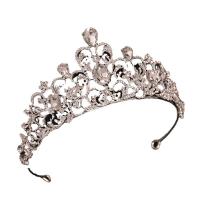 Bridal Tiaras, Tibetan Style, plated, for woman & with rhinestone, silver color, 70x150mm, Sold By PC