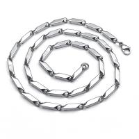 Titanium Steel Chain Necklace plated DIY & bar chain original color Sold By PC