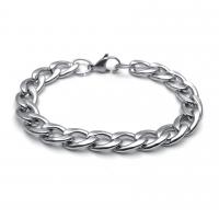 Titanium Steel Bracelet, plated, DIY & different size for choice & curb chain, original color, Sold By PC
