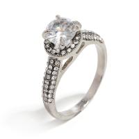 aleación de zinc anillo, Joyería & para mujer & con diamantes de imitación, color original, Vendido por UD