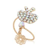 Zinc Alloy Open Finger Ring fashion jewelry & for woman & with rhinestone Sold By PC