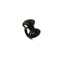 цинковый сплав Открыть палец кольцо, ювелирные изделия моды & Женский, черный, продается PC
