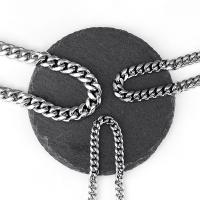 Titanium ocel Chain Necklace, á, DIY & různé velikosti pro výběr & obrubník řetěz, Původní barva, Prodáno By PC