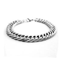Titanium Steel Bracelet & Bangle, plated, DIY & different size for choice & twist oval chain, original color, Sold By PC