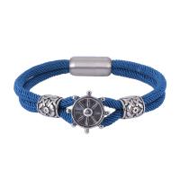 Stainless Steel Jewelry Bracelet Milan Cord with 304 Stainless Steel Vacuum Ion Plating fashion jewelry blue Sold By PC