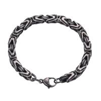 Stainless Steel Jewelry Bracelet, 304 Stainless Steel Chain, Vacuum Ion Plating, fashion jewelry & blacken, Sold By PC