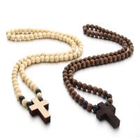 Rosary Necklace Hemu Beads Cross fashion jewelry & Unisex 8mm Sold Per Approx 25.6 Inch Strand