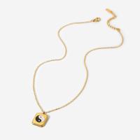 Stainless Steel Jewelry Necklace, with 1.96inch extender chain, Square, 18K gold plated, ying yang & oval chain & for woman, 13.17x16.18mm, Sold Per Approx 15.94 Inch Strand
