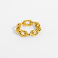 Anel de dedo de aço inoxidável, 18K banhado a ouro, tamanho diferente para a escolha & para mulher & vazio, tamanho:6-8, vendido por PC