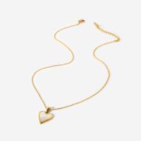 Stainless Steel Jewelry Necklace with Gemstone with 1.96inch extender chain Heart 18K gold plated oval chain & for woman Sold Per Approx 17.7 Inch Strand