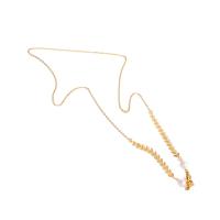Stainless Steel Mask Chain Holder, with Plastic Pearl, gold color plated, Unisex, 16x12x3mm, Length:Approx 17.72 Inch, Sold By PC