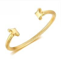 Stainless Steel Cuff Bangle gold color plated for man Inner Approx 64mm Sold By PC