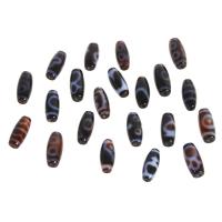 Natural Tibetan Agate Dzi Beads, Oval, DIY & different styles for choice & two tone, 20x8mm, Sold By PC