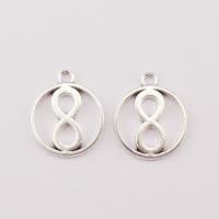 Tibetan Style Pendants, Round, plated, silver color, 19x16x1.70mm, 100PCs/Bag, Sold By Bag