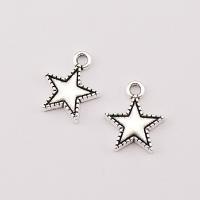 Tibetan Style Star Pendant, plated, silver color, 15x12x2mm, 100PCs/Bag, Sold By Bag