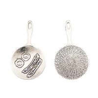 Tibetan Style Pendants, plated, silver color, 42x24x1.80mm, 100PCs/Bag, Sold By Bag
