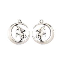 Zinc Alloy Animal Pendants Unicorn plated silver color Sold By Bag