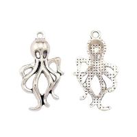 Tibetan Style Animal Pendants, Octopus, plated, silver color, 30x16x5mm, 100PCs/Bag, Sold By Bag