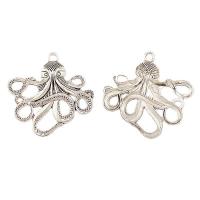 Tibetan Style Animal Pendants, Octopus, plated, silver color, 56x55x4.50mm, 100PCs/Bag, Sold By Bag