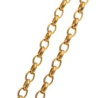 Inox Rolo lanac, Nehrđajući čelik, zlatan, 10x13mm, Prodano By m