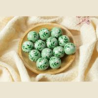 Wood Beads Schima Superba printing DIY green 16mm Sold By PC