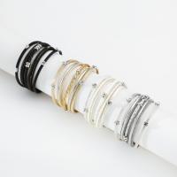 PU Leather Cord Bracelets with Zinc Alloy fashion jewelry & for woman & with cubic zirconia Sold By PC