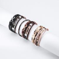 PU Leather Cord Bracelets with Plastic Pearl & Zinc Alloy fashion jewelry & for woman Sold By PC