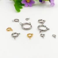 Stainless Steel Spring Ring Clasp Round plated Sold By PC