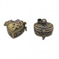 Brass Locket Pendants antique gold color plated can open and put into something & DIY nickel lead & cadmium free Sold By PC