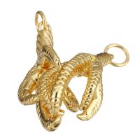 Bijoux pendentifs en laiton, Placage de couleur d'or, 12x13x14mm, Trou:Environ 4mm, 10PC/lot, Vendu par lot