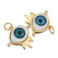 Brass Jewelry Pendants, with Plastic, Eye, gold color plated, 22x21x7mm, Hole:Approx 4mm, 10PCs/Lot, Sold By Lot