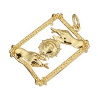 Hollow Brass Pendants, gold color plated, 18x24x2mm, Hole:Approx 3mm, 10PCs/Lot, Sold By Lot