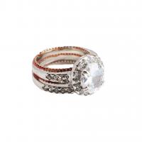 Tibetan Style Ring Set, rose gold color plated, 2 pieces & different size for choice & for woman & with rhinestone, Sold By PC