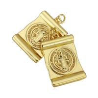 Brass Jewelry Pendants, gold color plated, 15x22x3mm, Hole:Approx 2mm, 10PCs/Lot, Sold By Lot