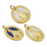 Brass Jewelry Pendants gold color plated & enamel Approx 1mm Sold By Lot