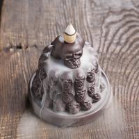 Backflow Incense Burner, Porcelain, plated, for home and office & durable, 110x100x110mm, Sold By PC