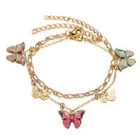 Zinc Alloy Anklet Butterfly plated fashion jewelry & for woman nickel lead & cadmium free Sold By PC