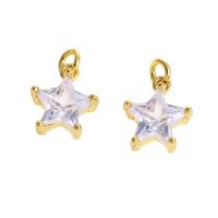 Zinc Alloy Star Pendant 14K gold plated fashion jewelry & for woman & with rhinestone golden Approx 2mm Sold By PC