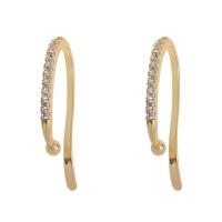 Fashion Earring Cuff and Wraps Brass 14K gold plated fashion jewelry & for woman & with rhinestone golden Sold By Pair