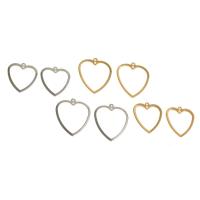 Apprêts pendentifs en laiton, coeur, Plaqué d'or 14K, bijoux de mode & normes différentes pour le choix & pour femme, plus de couleurs à choisir, Trou:Environ 2mm, 50PC/lot, Vendu par lot
