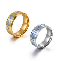 Ring Finger Titantium stali, Powlekane, biżuteria moda & różnej wielkości do wyboru, dostępnych więcej kolorów, 8mm, sprzedane przez PC