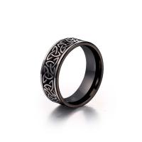 Titanium Čelik Finger Ring, starinski mesing boje pozlaćen, modni nakit & različite veličine za izbor, 7.80mm, Prodano By PC
