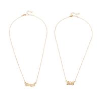 Zinc Alloy Jewelry Necklace with 1.96inch extender chain Alphabet Letter gold color plated 2 pieces & oval chain & for woman nickel lead & cadmium free 30mm 25mm Sold By Set