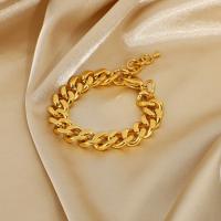 Stainless Steel Jewelry Bracelet 18K gold plated & for woman Sold By Strand