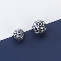 925 Sterling Silver Beads Round DIY & hollow Sold By PC