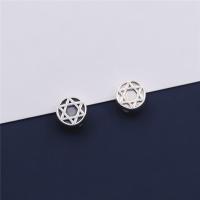 925 Sterling Silver Spacer Bead, Hexagram, DIY & different styles for choice, Hole:Approx 1.2mm, Sold By PC